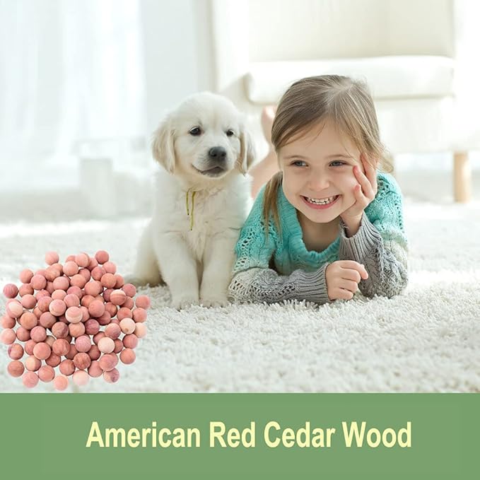 Cedar Balls for Clothes Storages, 100pc Red Cedar Balls for Closets and Drawers with 3 Satin Bags