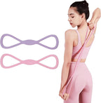 2 Pack Figure 8 Resistance Bands with Handles, Silicone Exercise Bands for Arm, Back, Chest, Shoulder, 15 & 25LB Set