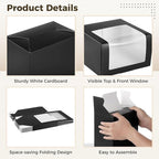 12 Pcs Cap Box with Window Display, Hat Storage Boxes, Sturdy Paper Hat Boxes, Display Boxes for Baseball Caps, Fold Packing Boxes for Home Storage, 7.9×7.9×4.7"