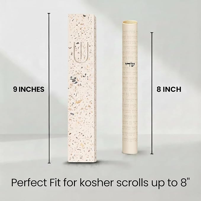 SURI Mezuzah for Door with Scroll – 9 Inch Modern Mezuzah Case with Non Kosher Scroll Included, Fits up to 8” Scroll, Easy Adhesive Installation, Gift Box Included