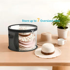 4 Pcs Oversized Clear Hat Storage Box, Cowboy Hat Organizer Bag for Closet, Foldable Case with Carrying Handles for Women Men (Black)