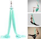 LOYALHEARTDY Aerial Silks Starter Kit, 11 Yards Equipment Set for Aerial Yoga, Durable Aerial Yoga Hammock Aerial Swing for Aerial Acrobatic, Aerial Dance & All Levels (L:10m W:2.6m)