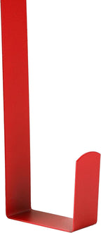 Wreath Hanger for Front Door, Slim Over The Door Hook, Easy to Use and Reusable Holiday Wreath Holder for Christmas, Thanksgiving, Halloween and Daily Décor (15" Red, 1)