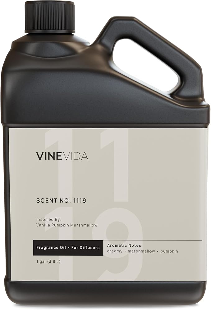VINEVIDA [128 Fl Oz] Scent NO. 1119 Fragrance Oil for Cold Air Diffusers, Aromatic Notes of Marshmallow Cream Pumpkin, Essential Oils for Diffuser Oil Refill & Air Freshener Room Spray