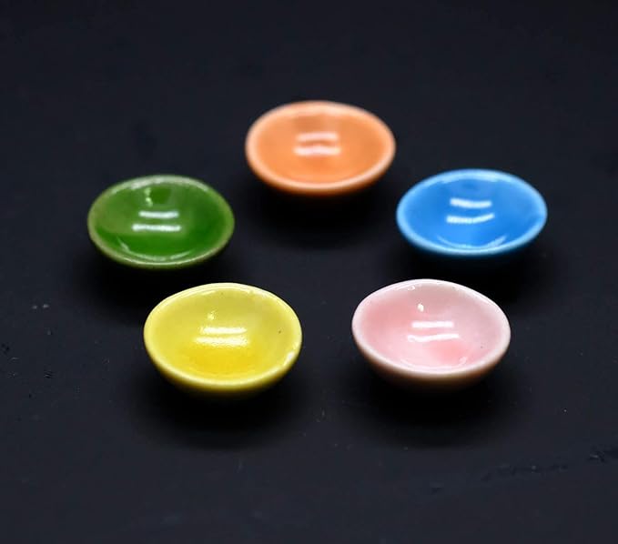 1shopforyou 1 Set of 10 Mixed colorful ceramic plates, and bowls handmade for home decoration can be a wonderful addition to your kitchen or dining area.