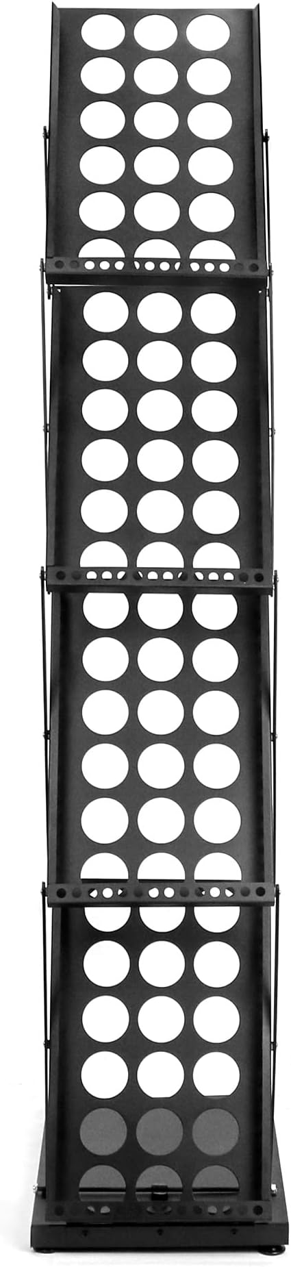 QWORK Magazine Brochure Display Rack Stand, 4 Pocket Foldable Literature Catalog Rack Book Holder Tradeshow Display Stand, for Office Store and Exhibition Trade Show (Black)