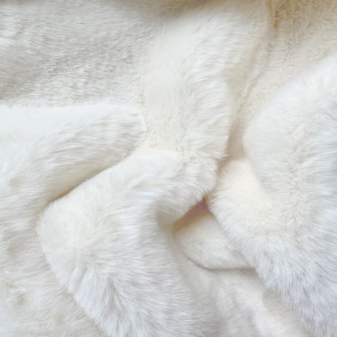 White Faux Bunny Fuzzy Fur Rugs for Bedroom Living Room Shag Washable Furry Area Rug 2x6 Nursery Shaped Rug Teen Room Décor