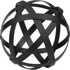 Everydecor Metal Decorative Sphere for Home Decor - Decorative Balls for Shelves, Centerpiece Bowls, Bookshelf - Decoration Orbs Accents for Living Room, Bedroom - Distressed Black Shelf Spheres
