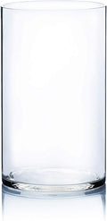 WGV Cylinder Vase, Width 7", Height 12", Clear Wide Large Diameter Flower Glassware, Floral Container, Planter Terrarium for Wedding Party Event, Home Accent Decor, 1 Piece