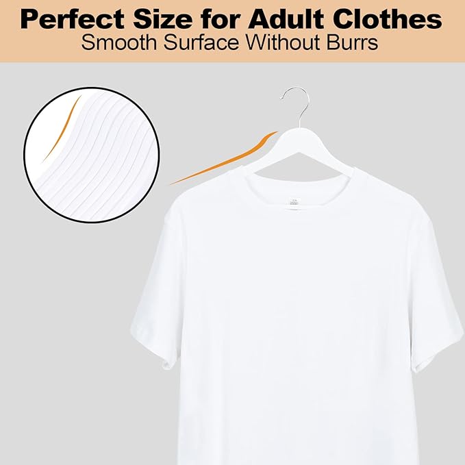 ELONG HOME Wooden Hangers 30 Pack, Wood Hangers with Extra Smooth Finish, Precisely Cut Notches & Chrome Swivel Hook, Wooden Clothes Hangers for Shirt Coat Jacket Dress, White