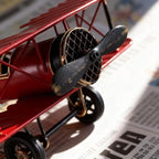Jinglong Vintage Biplane Model Ornament Creative Metal Crafts Home Study Desktop Decoration Gift (Yellow)