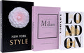 3 PCS Faux Decorative Books for Home Decor-Coffee Table Books Decor-Aesthetic Fake/Faux Books for Decoration,libros Decoration for Coffee Table, Shelf Accessories (3-Mix-MilanNewYorkLondon)