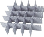 Onerbuy 8pcs Adjustable Grid Drawer Dividers DIY Plastic Closet Separator Tidy Organizer Container for Underwear Socks Belt Office Supplies(Grey)