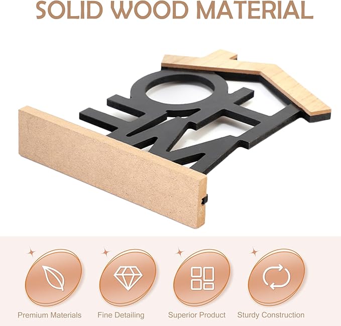 Home Hollow Wooden Decor – Modern Farmhouse Desktop Ornament, Office & Living Room Organizer, Desk Accessories & Workspace Decoration