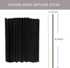 HOSSIAN Reed Diffuser Sticks - Reed diffusers-Reed Sticks -Diffuser Glass Bottles-Diffuser Refills- Natural Rattan Wood Replacement for Aroma Fragrance (7.87"* 3.5mm Black and Beige)