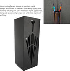 Square Metal Umbrella Holder, Umbrella Stand Rack for Entryway with Hollow Pattern, Fast Drying Rack Holder for Office and Entryway (Black)