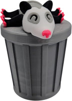 Articulating Animals Raccoon, Fox, Panda, Skunk, Possum with Containers - 3D Printed Articulated Joints ADHD, Autism, Relief Anxiety, Collectible Figurines (Possum Trash Can)