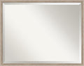Amanti Art White Wall Mirror 23x29 Hardwood Wedge White Wash Rectangle Bathroom Mirror for Wall Decor Living Room, Large Country Rustic Wood Frame, Hangs Horizonally and Vertically, Bathroom Decor,