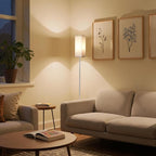 2Pack Floor Lamp, Pole with Foot Switch, Modern Standing Lamp Lamp, Minimalist Freestanding Lamp (Bulb Not Included), for Living Room, Bedroom Office ETL Listed, Silver and White,SCW07LDP205
