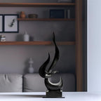 Gold Fire Flame Sculpture, Modern Abstract Resin Statue, Art Statue Home Decor for Living Room TV Stand Coffee Table Shelf Accents Decor.（Small）