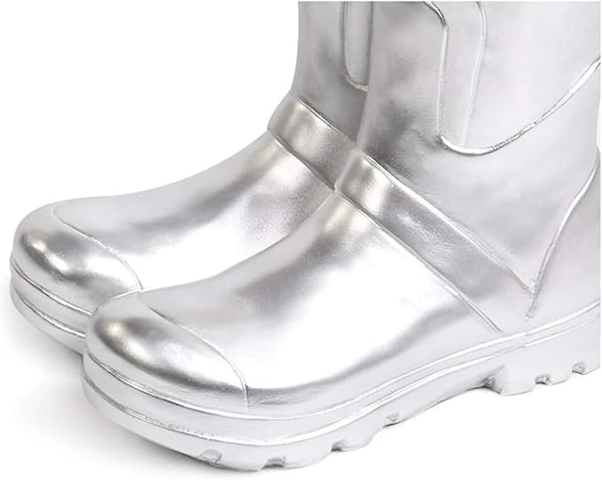 Umbrella Stand Creative Rain Boots Shape Umbrella Holder Flower Arrangement Umbrella Stand Fashion Resin Umbrella Storage Bucket Decoration Shelf Bucket(Silver)