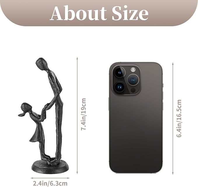 Sziqiqi Figurines Gifts for Father - Dad Daughter Iron Statues Father Daughter Love Sculpture Decoration for Fathers Day Wedding Christmas Birthday Gifts for Dad for Son Husband