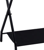 Kings Brand Furniture Shanon Folding Luggage Rack - Suitcase Stand With Storage Shelf - Folding Luggage Rack for Guest Room and Bedroom - Sturdy Portable and Stylish Metal Suitcase Stand - Black
