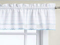 Sweet Home Collection Adirondack Cotton Kitchen Window Curtains Pair, Valance, White/Blue