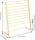 10 Tier Metal Scarf Organizer Holder, Freestanding Display Stand for Commercial Clothing Retail Store Towel Rack Ties Belt Pants Hanging Rack