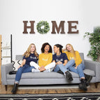 Pinkpum Wood Home Sign Hanging Farmhouse Wall House Decor Wood Home Letters for Wall Art Rustic Decor, Home Wall Decor for Living Room Kitchen Entryway Dining Room Hallway Housewarming Gift Brown L