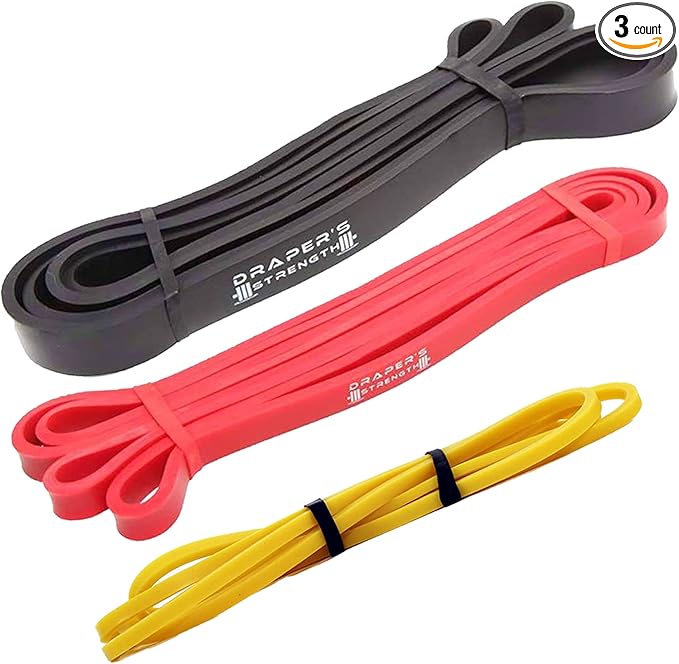 Draper's Strength Heavy Duty Resistance Stretch Loop Bands for Powerlifting Workout Exercise and Assisted Pull Ups
