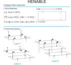 HENABLE Acrylic Display Risers, Acrylic Perfume Stand Organizer, Clear Shelf Risers for Display Stands for Food, Tabletop Use, Amiibo Funko POP Figure, 3 Tier Clear Cupcake Stand Risers