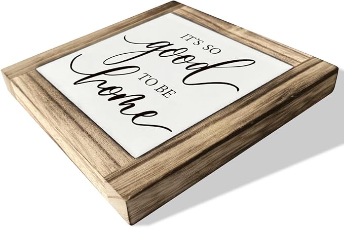 Inspirational Wood Signs - Home Quote Decor for Front Door & Entryway, Farmhouse Decor, Housewarming Gift, 'It's So Good To Be Home'