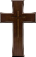 YOYAI Wooden Cross Wall Decor, Handcrafted Christian Cross 9.96”, Solid Wood Religious Wall Hanging, Faith Home Decor for Prayer Room, Baptism Gift, Easter & Christmas
