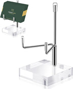 Sibba Adjustable Metal Display Easel Stand with Acrylic Base Compact Plate Holder for Fossils, Crystals, Geodes, Rocks, Coral, Home Decor, Collectibles