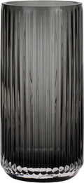 Flower Vase 7.5 inch Grey Thickened Hand Blow Glass Vase Round Vintage Striped Bottles for Bookshelf,Dinner Table,Indoor Office Desktop,Meeting Room,Bathroom,Countertop,Home