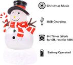 4 Pack Christmas Snow Globes Tree Snowman Cardinal Candle with 8 Songs Music and 6H Timer USB & Battery Powered Water Globe Swirling Glitter for Holiday Decorations (Tree Snowman Cardinal Candle)