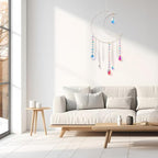 Artilady Dream Catchers with Crystals - Large White Boho Moon Dream Catcher Wall Decor House Decorations for Home Girls Kids Baby Bedroom Room Decor Christmas Birthday Teen Girl Boys Gifts