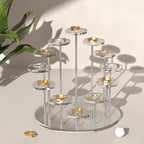 Round Acrylic Display Riser Stands, 12 Tier Jewelry Display Stands for Rings Earrings Mini Figurines 1 Pack(Clear)