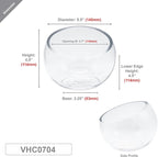 WGVI Slant Cut Bowl Glass Vase, Width 5.5", Height 4.5", Clear Terrarium, Candy Dish, Fruit Jar, Floral Container for Wedding Party Event, Home Office Decor, 1 Piece