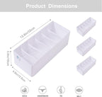 Qozary 3 Pack Sock Underwear Drawer Organizer Dividers, Collapsible Cabinet Closet Storage Boxes for Clothes, Socks, Lingerie, Underwear, Tie, Belt, Baby, Bedroom