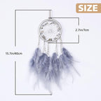 Pretty Jolly Crystal Stone Small Dream Catchers Grey Blue Feathers Mini Dreamcatchers with Beads for Cars Rear View Mirror Hanging Decoration Good Luck Travel Charm Bedroom Ornaments for Women Girls