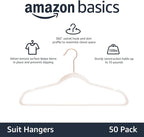 Amazon Basics Space Saving Slim Velvet Non-Slip Suit Clothes Hangers, Sturdy Construction, Closet Organizer, Pack of 50, Blush Pink/Rose Gold