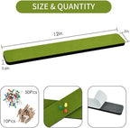 Vuzvuv 8 pcs Bulletin Board Bar Strips with 50 Pushpins & 10 Wooden Clip pins，Self Adhesive Cork Board for Wall，Felt Pin Board for School，Office Decor(Olive Green)