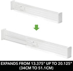 mDesign Expandable Dresser Drawer Divider with Foam Ends, Drawer Divider Locks in Place, Separators for Clothing and Accessories in Closet or Dresser Drawer, Ligne Collection, 4 Pack, White