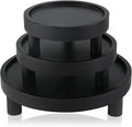 3PCS Wooden Display Risers for Display,Wood Riser Display Pedestal Stand for Home Décor (Modern Black,8,6,5'')