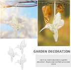 Milisten Iridescent Hummingbird Ornament Set of 3 Acrylic Hanging Pendants 3.93X3.74X2.75 Inch Decorative Bird Home Garden Wall Ceiling Decor
