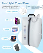 Professional Vacuum Bags with Built-in Pump, 30L Vacuum Seal Bags with See-through Window, Space Saver Bags for Clothing Travel IP67, Reusable Compression Bag (Silver White 1PC)