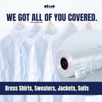Plasticplace Clear Garment Bags, Protect Clothes from Dust, Dirt, Wrinkles, & Damage, Perfect for Dresses, Dry Cleaning, Storage, & Travel - Zippered, Made in USA 240 Count, 72" X 21" X 7"
