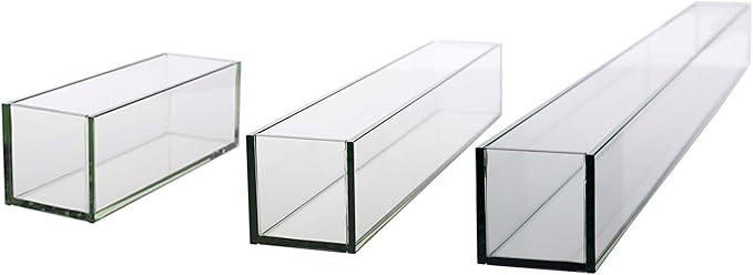 WGV Rectangle Plate Vase, Length 36", Width 4", Height 4", Glass Container, Floral Dispaly, Candy Holder, Planter Terrarium for Wedding Party Event, Home Office Décor, Clear, 1 Piece